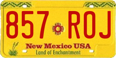 NM license plate 857ROJ