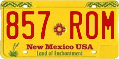 NM license plate 857ROM
