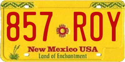 NM license plate 857ROY