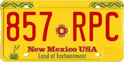 NM license plate 857RPC
