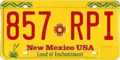 NM license plate 857RPI