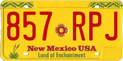 NM license plate 857RPJ