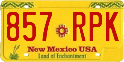 NM license plate 857RPK