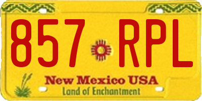 NM license plate 857RPL