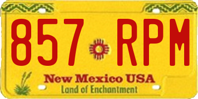 NM license plate 857RPM
