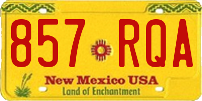 NM license plate 857RQA