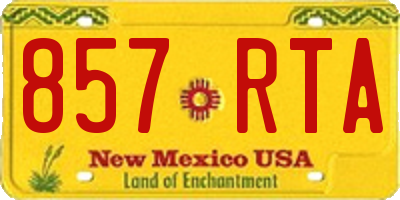 NM license plate 857RTA