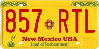 NM license plate 857RTL