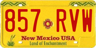 NM license plate 857RVW