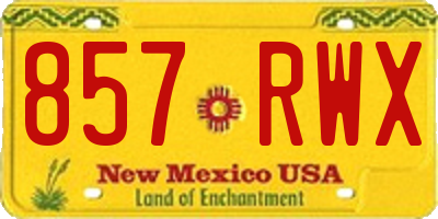 NM license plate 857RWX