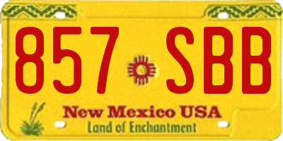 NM license plate 857SBB
