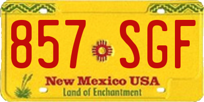 NM license plate 857SGF