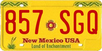 NM license plate 857SGQ
