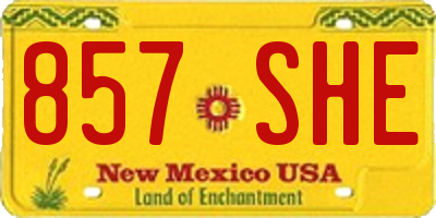 NM license plate 857SHE