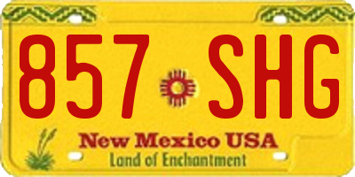NM license plate 857SHG