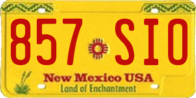 NM license plate 857SIO