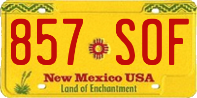 NM license plate 857SOF