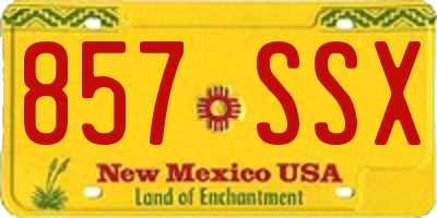 NM license plate 857SSX
