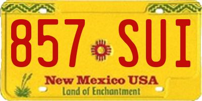 NM license plate 857SUI