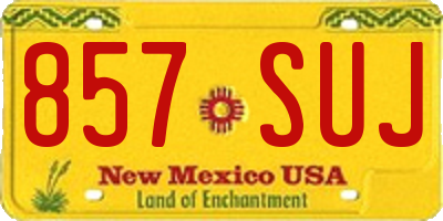 NM license plate 857SUJ