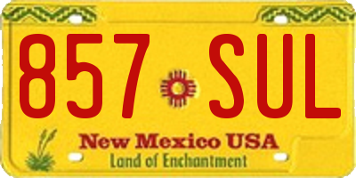 NM license plate 857SUL