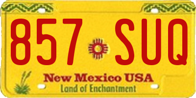 NM license plate 857SUQ