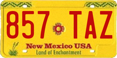 NM license plate 857TAZ