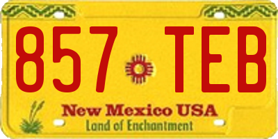 NM license plate 857TEB