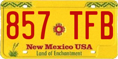 NM license plate 857TFB