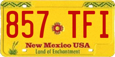 NM license plate 857TFI