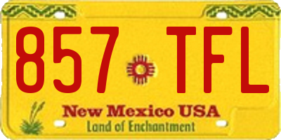 NM license plate 857TFL