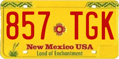 NM license plate 857TGK