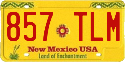 NM license plate 857TLM