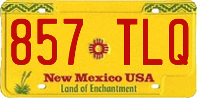 NM license plate 857TLQ