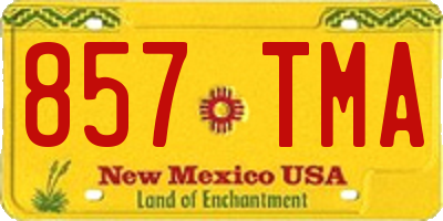 NM license plate 857TMA