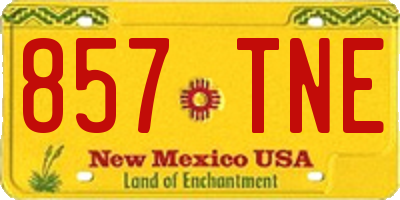 NM license plate 857TNE