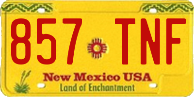 NM license plate 857TNF