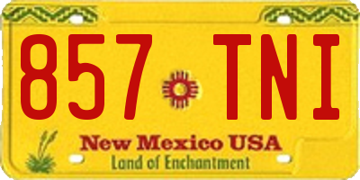 NM license plate 857TNI