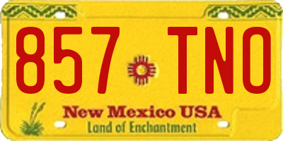 NM license plate 857TNO