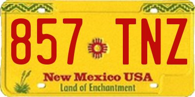 NM license plate 857TNZ