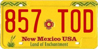 NM license plate 857TOD