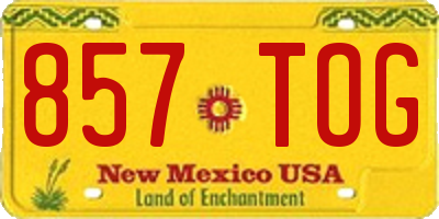 NM license plate 857TOG