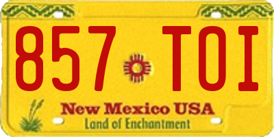 NM license plate 857TOI