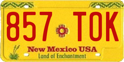 NM license plate 857TOK