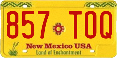 NM license plate 857TOQ