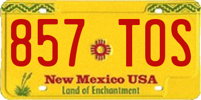 NM license plate 857TOS