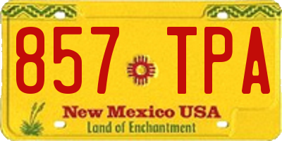NM license plate 857TPA