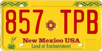 NM license plate 857TPB