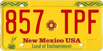 NM license plate 857TPF