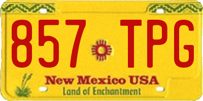 NM license plate 857TPG